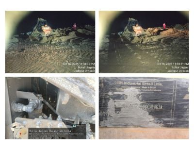 DAMAGED BULLDOZER CONSTRUCTION EQUIPMENT (INDIA) CRAWLER DOZER MODEL 2050M.